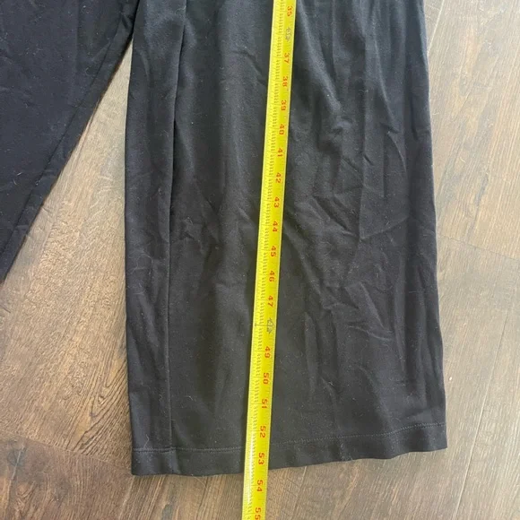 MAX STUDIO Black Knit Wide Leg Jumper Toe Waist Pull On Stretch Comfort LARGE - Picture 9 of 11